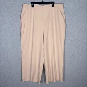 Torrid Wide Leg‎ Studio Refined Pants 3 Short Crepe Knit Neutral Quiet Luxury 3X
